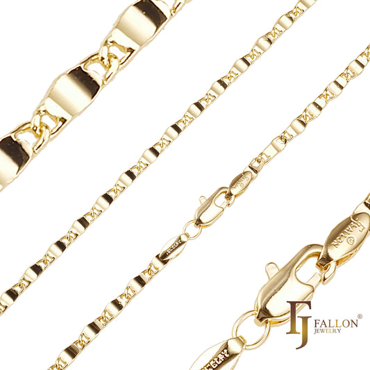 Klassische Schneckenketten mit kubischen Gliedern, plattiert mit 14 Karat Gold, Ros¨¦gold, Wei?gold [quadratische Flanke]
