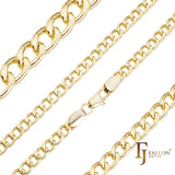 Round Curb link chains plated in Rose Gold, 14K Gold, White Gold