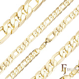 Классические цепочки Figaro из золота 14 карат [ширина >9 мм]