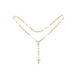 Collar de rosario de cuentas católicas de la Virgen de Guadalupe italiana chapado en oro blanco, Oro 14K, Oro 14K en dos tonos