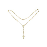 Italienische Jungfrau von Guadalupe, katholische Perlen-Rosenkranz-Halskette, vergoldet in Wei?gold, 14 K Gold, 14 K Gold zweifarbig