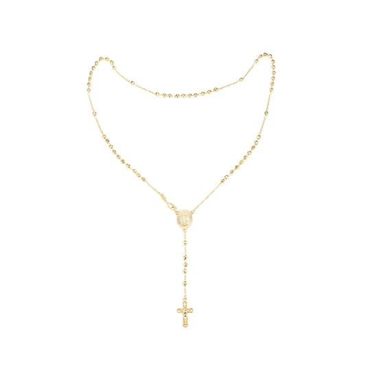 Katholische Rosenkranz-Halskette der italienischen Jungfrau von Guadalupe, vergoldet mit 14 Karat Gold