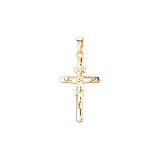 Подвеска-крест из Жёлтое золото 585 пробы, 18-каратного золота и покрытия из белого золота
