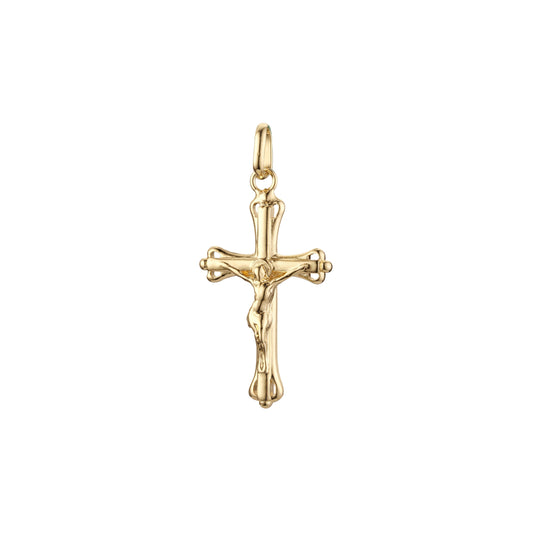 Подвеска с католическим крестом из Красное золото 585 пробы и Жёлтое золото 585 пробы