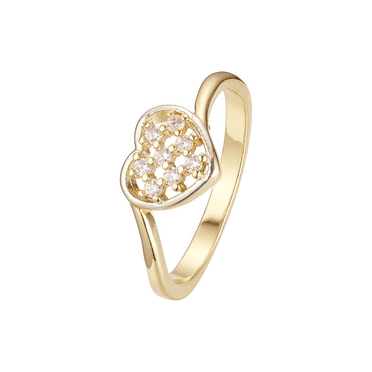 Кольца-сердечки из Жёлтое золото 585 пробы с простым дизайном