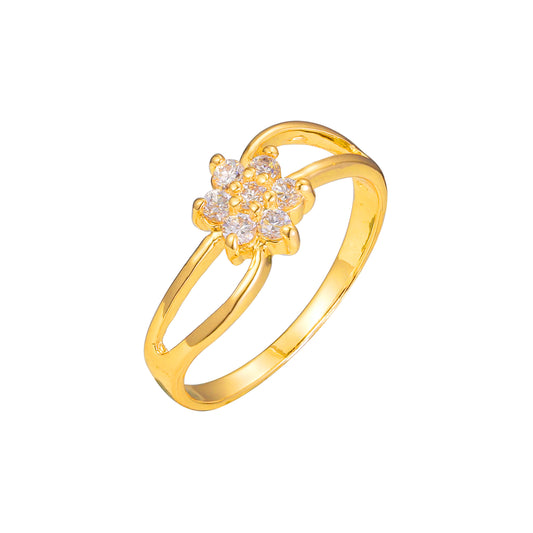Anéis de flor de cluster em ouro 18K, ouro 14K, cores banhadas a ouro rosa
