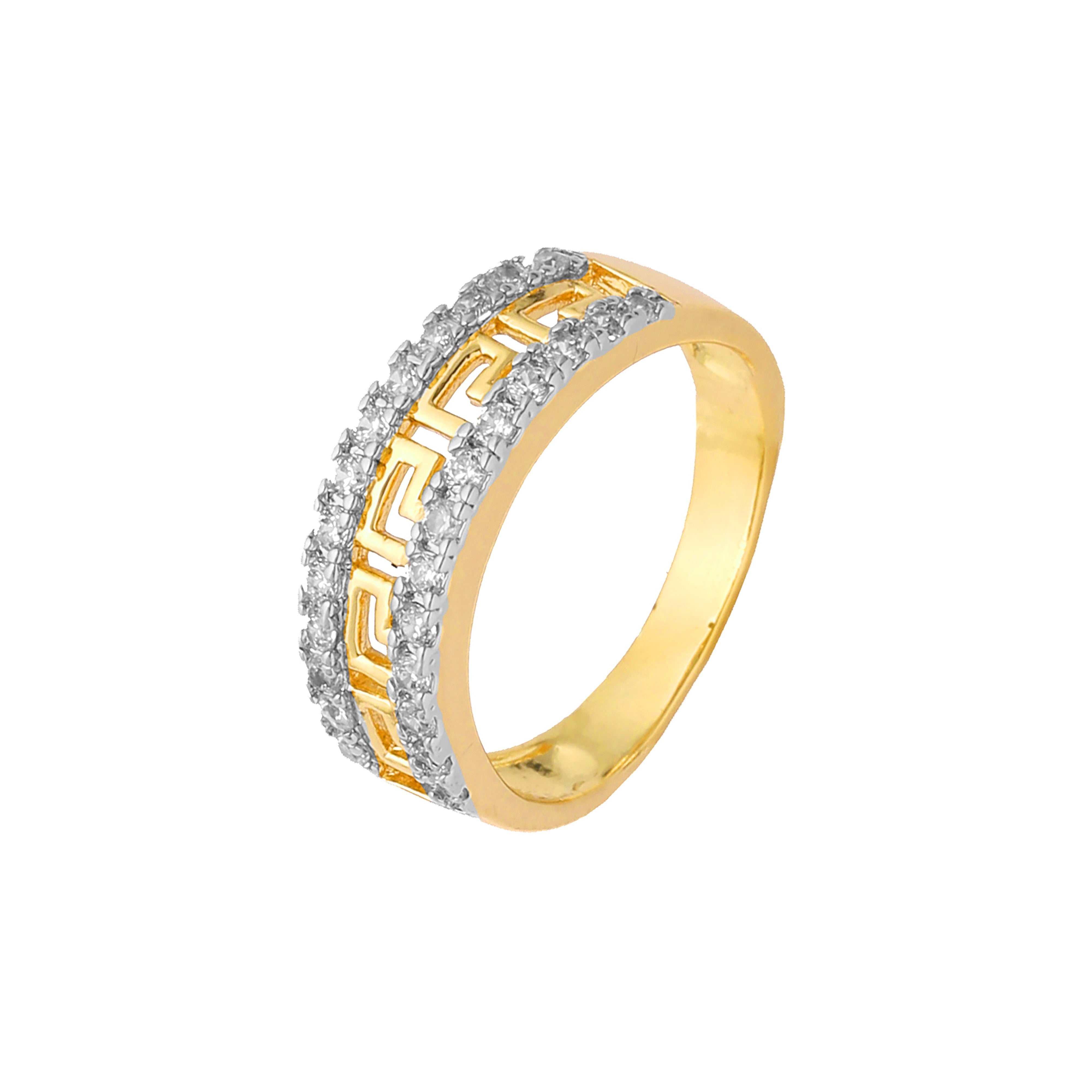 Греческие кольца-меандры для ключей из 18-каратного золота, белого золота, Жёлтое золото 585 пробы, Красное золото 585 пробы, двухцветного покрытия