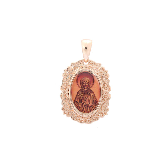 Colgante Virgen María Oro rosa