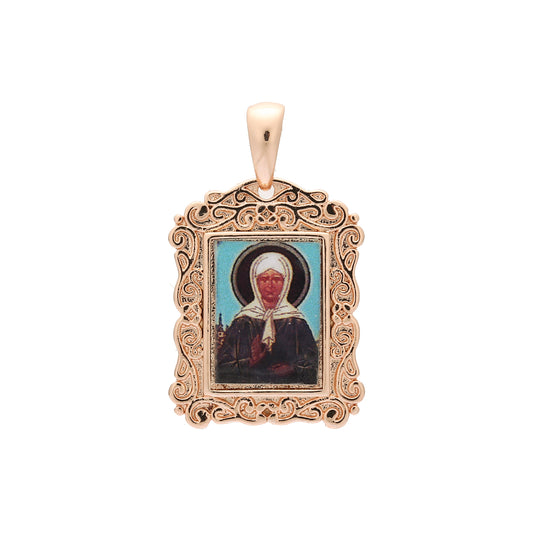 聖マトロナの肖像ローズゴールド ペンダント