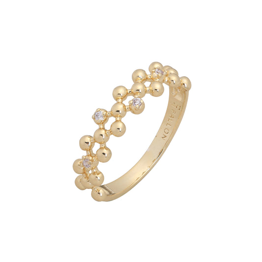 白金、14K 金、玫瑰金电镀颜色珠网戒指
