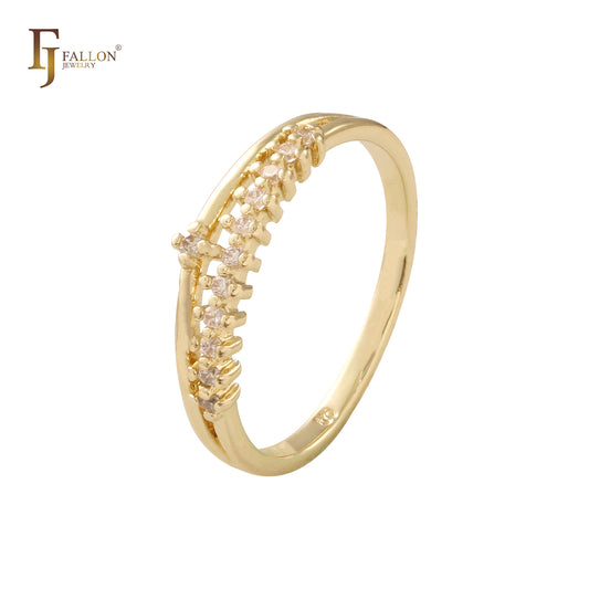 Обручальное кольцо Eternity с белыми цирконами, кольца из 14-каратного золота