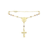 意大利瓜达卢佩圣母天主教念珠项链镀 18K 金、14K 金、14K 金两色