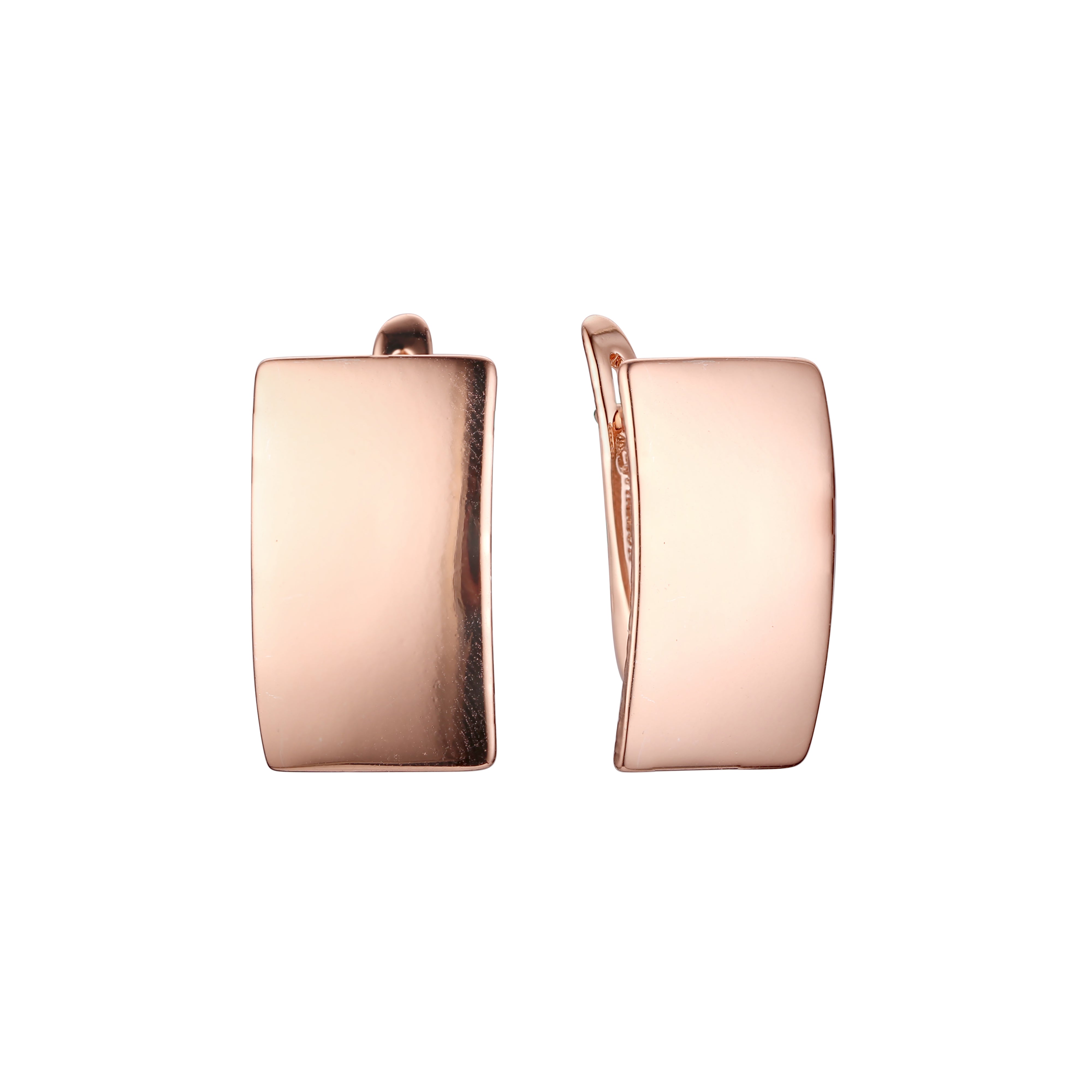 Высококачественные серьги FJ Fallon из розового золота 585 пробы и 14-каратного золота простой плоской квадратной формы