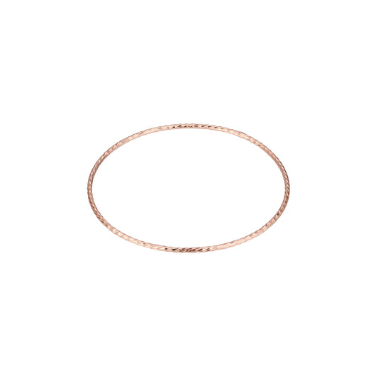 Pulseras de anillo rayado chapado en colores chapado en Oro 14K, colores oro rosa.