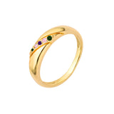 .Ringe mit fünf Steinen aus 18-karätigem Gold, Roségold und 14-karätigem Gold mit zweifarbiger Beschichtung
