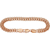 Cable de doble anillo Bismarck cadenas de eslabones rolo chapados en oro de 14 quilates, oro rosa