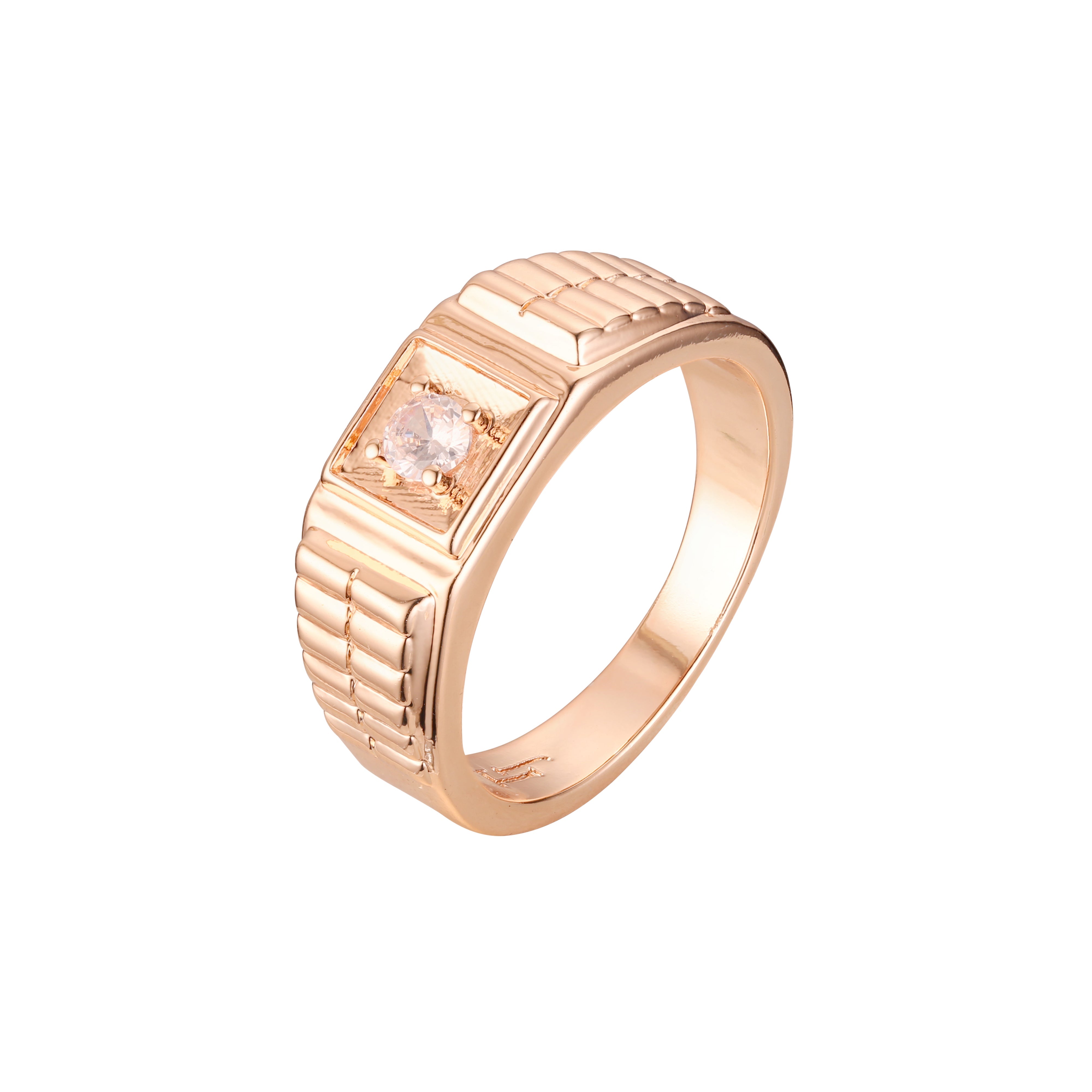 Anéis masculinos em ouro rosa, duas cores de revestimento
