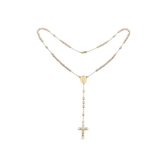 意大利瓜达卢佩圣母天主教念珠项链 18K 金镀金手链