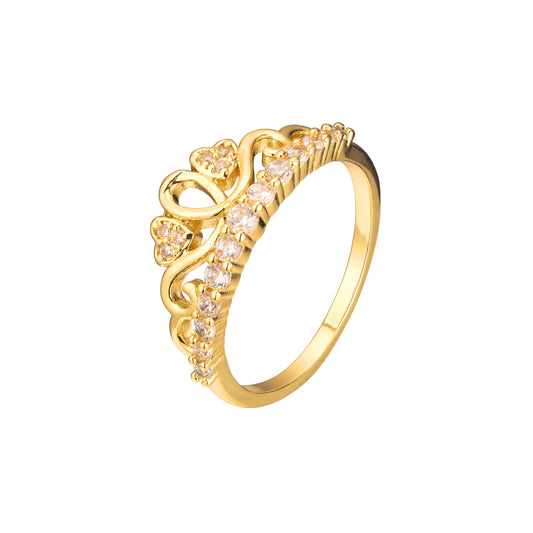 Anéis de coroa em ouro 18K, ouro branco, ouro 14K, ouro rosa, duas cores de revestimento