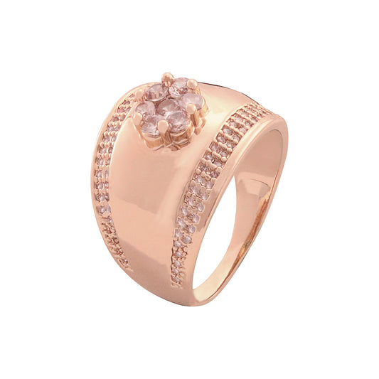 Широкие кольца из 14-каратного золота с кластерами из розового золота