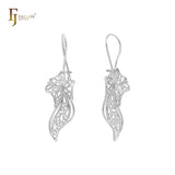 Butter fly 14K Gold, Rose Gold, White Gold Wire Hook Earrings