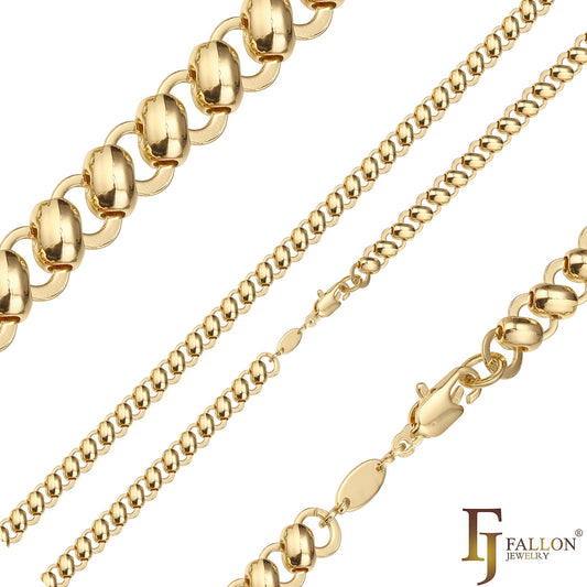 8 cadenas de oro infinito de 14 quilates