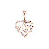 Rose Gold heart pendant of mom