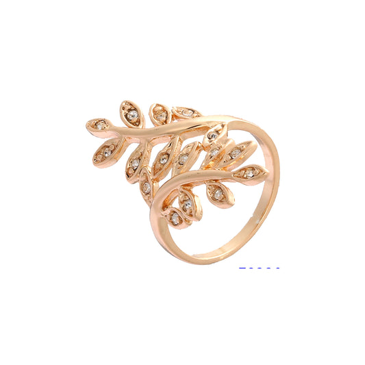 Deixa anéis da moda em ouro rosa, ouro 14K em duas cores de revestimento