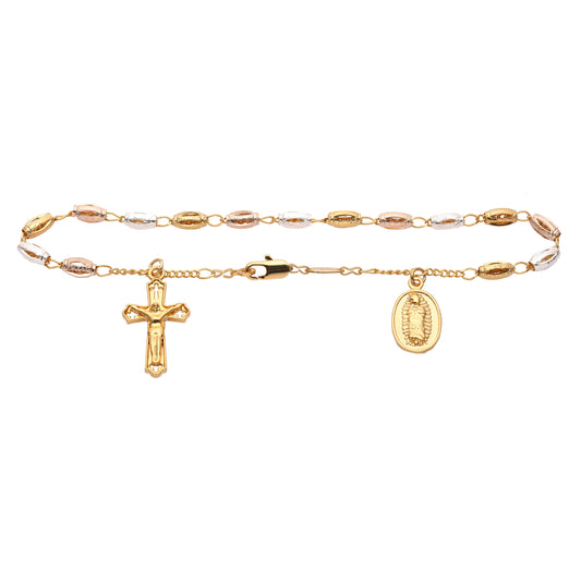 LUXUSTEEL Cross Rosary Bracelet For Women Men Virgin Mary Religious Prayer  Bead Link Chain on Hand Christian Jewelry Adjustable - AliExpress