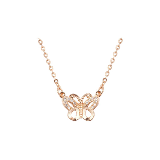 collares de mariposa de oro rosa