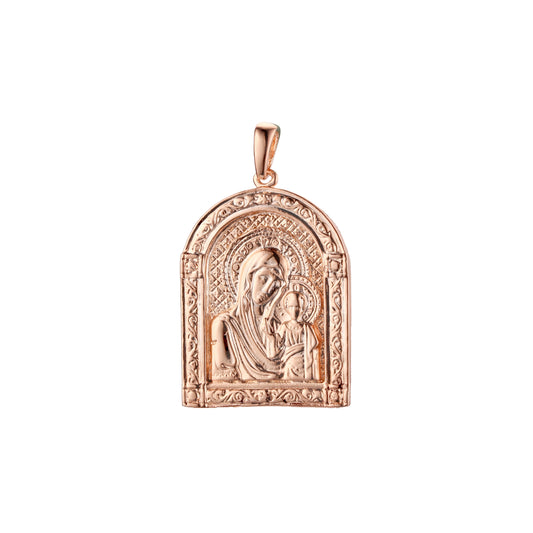 Colgante Virgen María de Vladimir en oro rosa