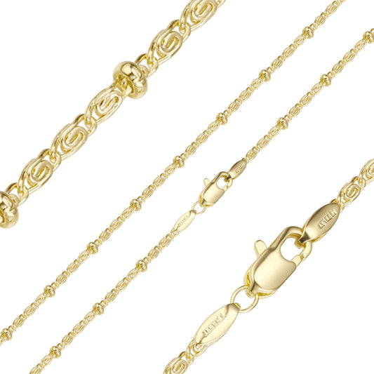 Cadenas de caracol Beads bañadas en Oro Rosa