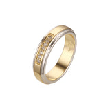 Двухцветные кольца из Красное золото 585 пробы с семью камнями