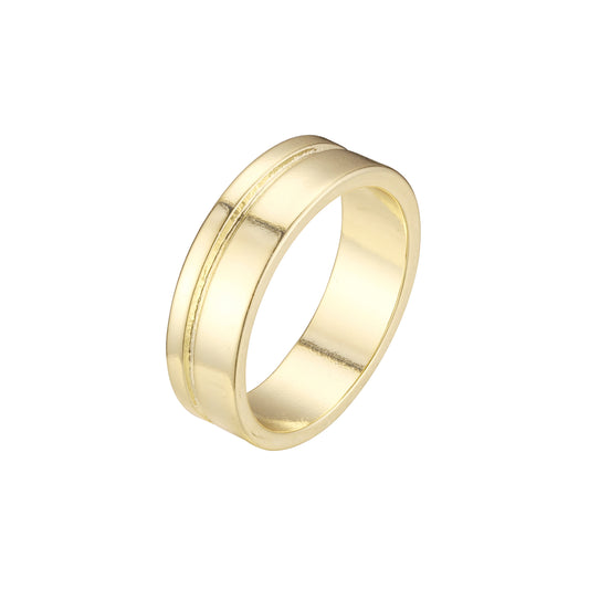 14K 金双环结婚戒指，镀玫瑰金颜色