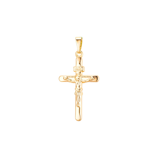 Подвеска-крест из Жёлтое золото 585 пробы, 18-каратного золота и покрытия из белого золота