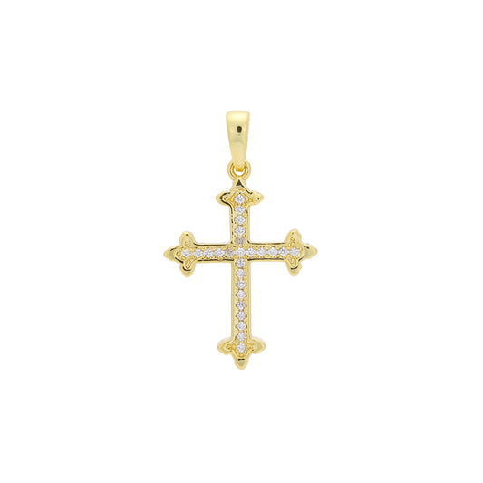 Colgante de Oro 14K con cruz latina en capullo