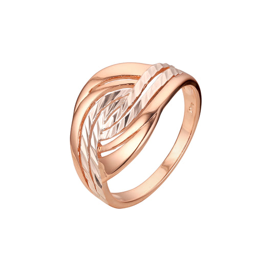 Anéis em ouro rosa, ouro 14K em dois tons de cores