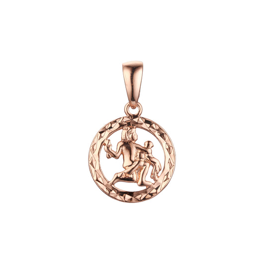 Двухцветный кулон из розового золота и зодиака Constellation Fallon Zodiac - Rhombus Circle