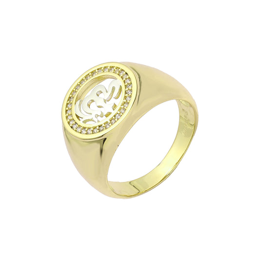 Anéis masculinos em ouro 18K, ouro 14K, ouro rosa, duas cores de revestimento