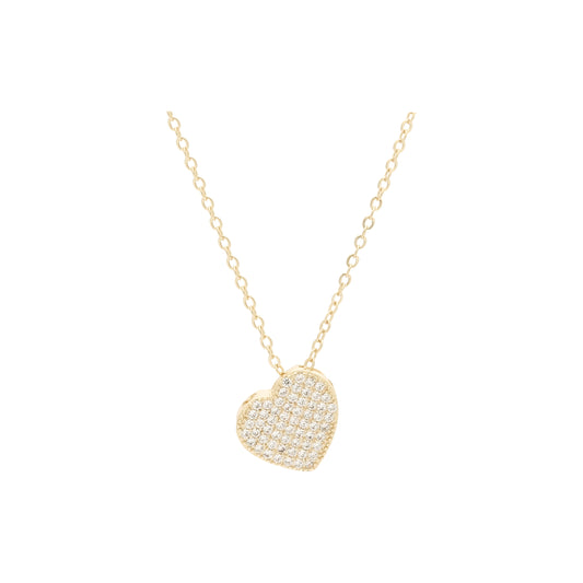 Paved heart 14K Gold necklace