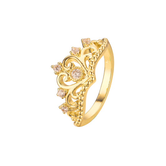 18K 金、白金、14K 金、镀玫瑰金颜色的皇冠戒指