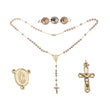意大利瓜达卢佩圣母和十字架 14K 金三音念珠项链
