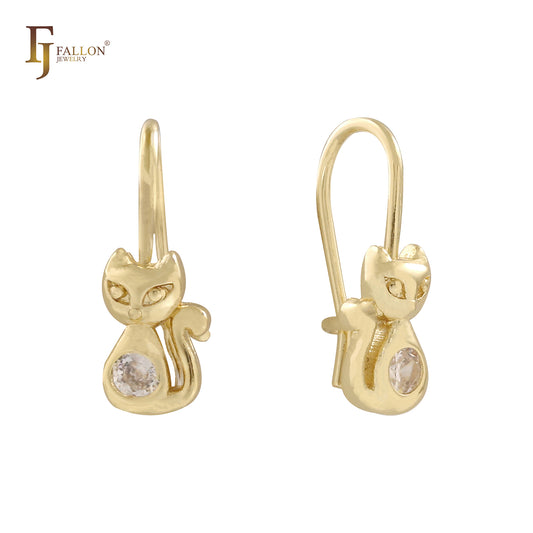 14kt Gold Flower Birthstone Earrings July, screw back earrings, baby and children's  earrings